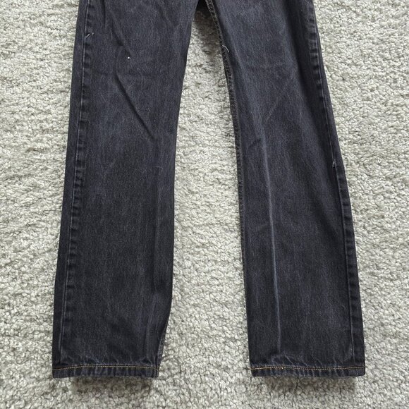 Levis 501‎ Jeans Mens 33x32 (Fits 30x30) Black Straight Button Fly Biker Denim - Picture 3 of 15
